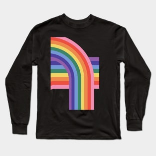 Lgbtiq+ Rainbow Wave Long Sleeve T-Shirt